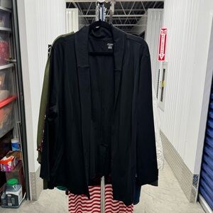 Jockey | Black Jersey Long Sleeve Open Front Blazer | size 3x